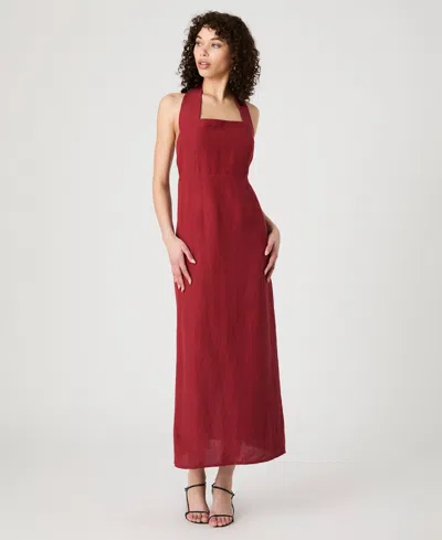French Connection Birdie Halter Sundress In Red