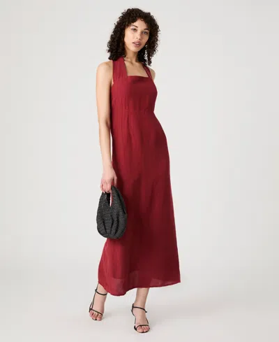 French Connection Birdie Halter Sundress In Red