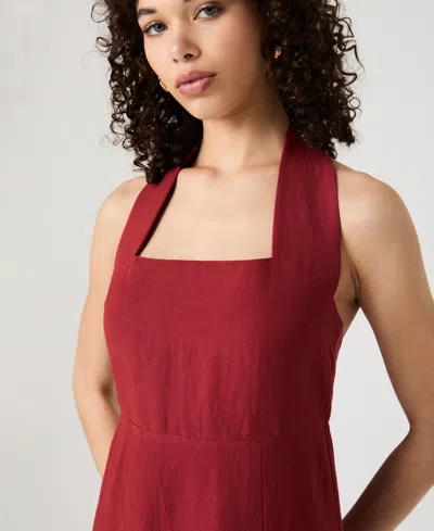 French Connection Birdie Halter Sundress In Red