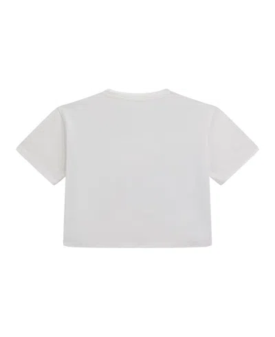 Guess Big Girl Short Sleeve With Rhinestone Logo T-shirt In White