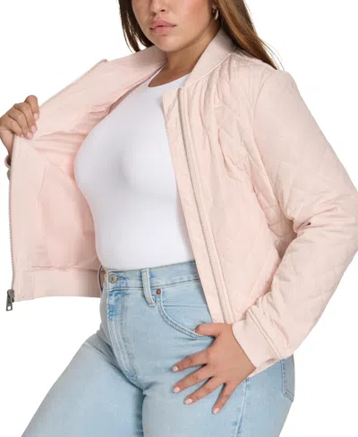 Levi's Plus Size Trendy Diamond Quilted Bomber Jacket In Pink
