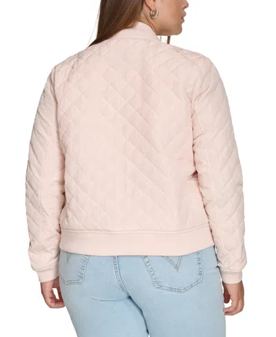 Levi's Plus Size Trendy Diamond Quilted Bomber Jacket In Pink