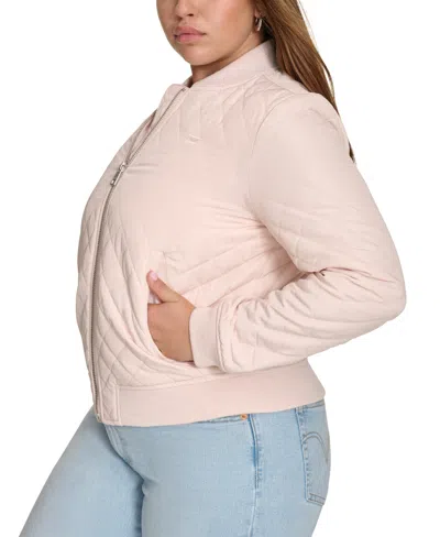 Levi's Plus Size Trendy Diamond Quilted Bomber Jacket In Pink