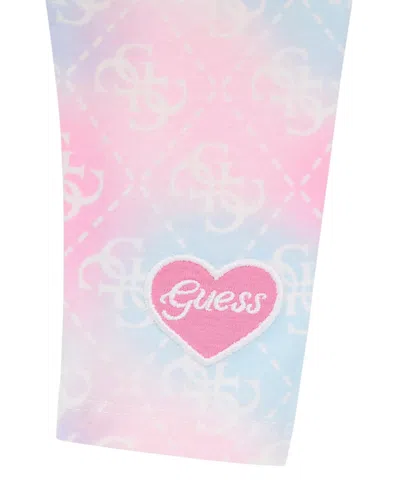 Guess Baby Girls 2-piece Long Sleeve T-shirt And Printed Legging Set In Pink