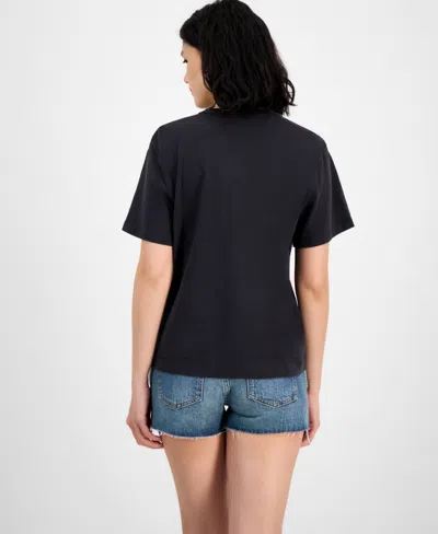 Guess Women's Palm Print Crewneck T-shirt In Black