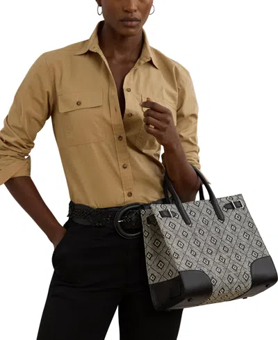 Ralph Lauren Woven Straw Medium Devyn Tote Bag