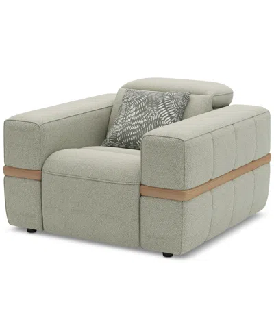 Macy's Nierling Fabric Power Motion Recliner With Power Headrest, Exclusively At  In Green
