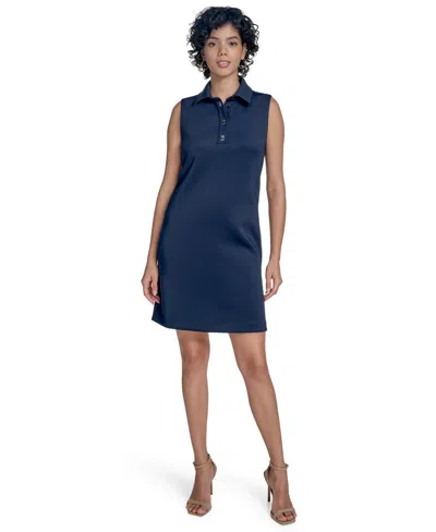Calvin Klein Women's Sleeveless Scuba Sheath Dress In Blue