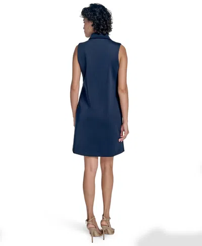 Calvin Klein Women's Sleeveless Scuba Sheath Dress In Blue