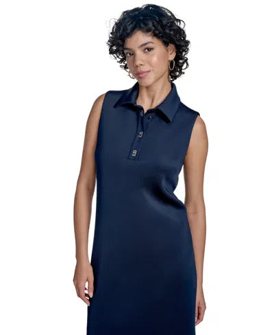 Calvin Klein Women's Sleeveless Scuba Sheath Dress In Blue