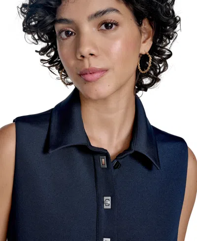 Calvin Klein Women's Sleeveless Scuba Sheath Dress In Blue