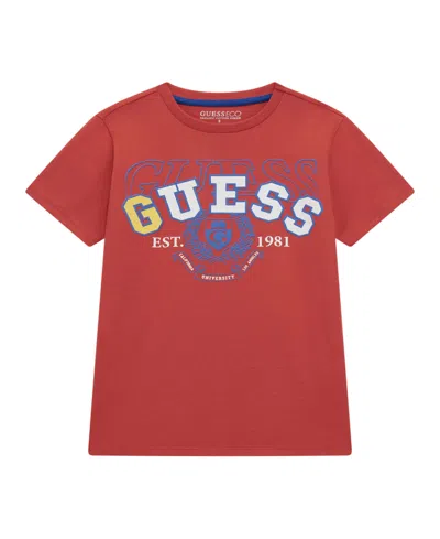 Guess Big Boys Short Sleeve T-shirt In Red