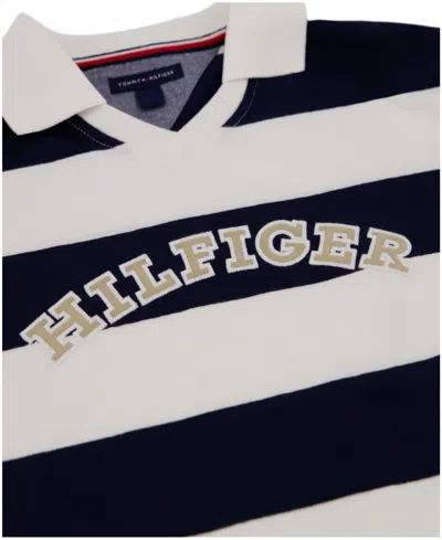 Tommy Hilfiger Big Boys Arch Logo Polo Shirt In Black