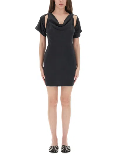 Alexander Wang T Deconstructed Short Dress In Black