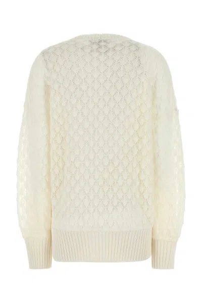 Blumarine Ivory Nylon Blend Oversize Cardigan