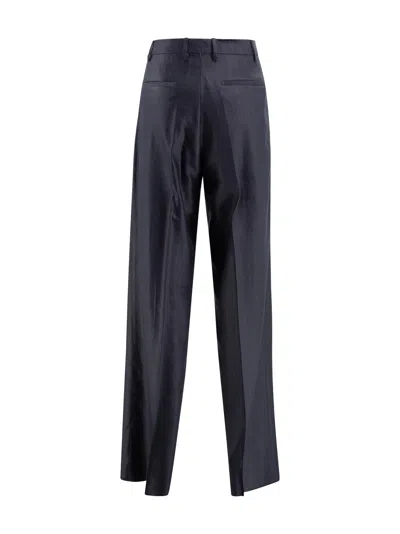 Tagliatore Trousers Wide Leg Front Pleats In Blue