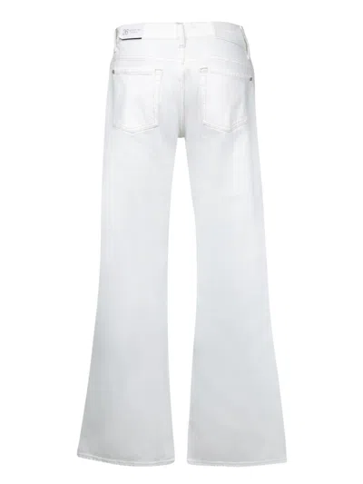 7 For All Mankind Spencer Flare Milkyway White Jeans In White