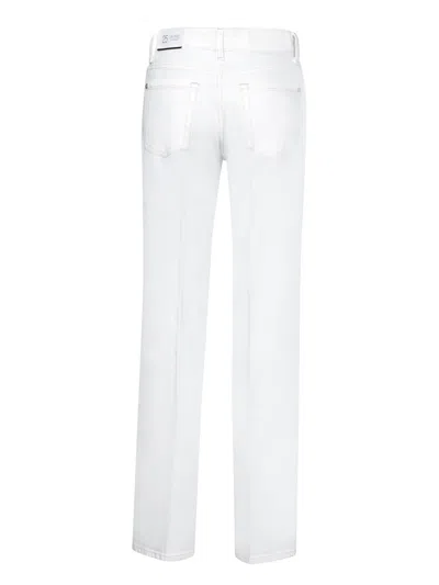 7 For All Mankind Straight-leg White Jeans With Tailored Fit