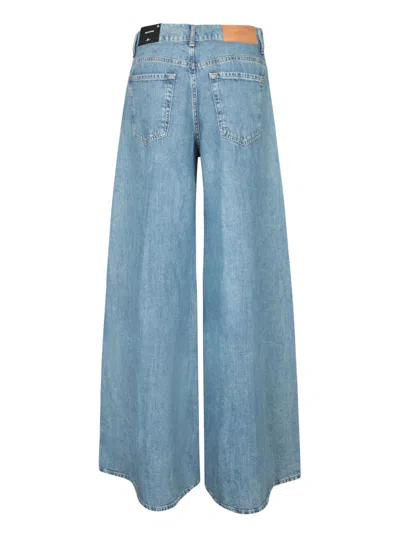 7 For All Mankind Willow Wide-leg Split Pants In Blue