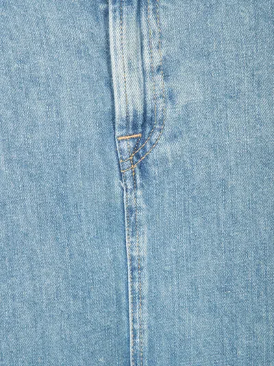 7 For All Mankind Celeste Denim Long Skirt In Blue
