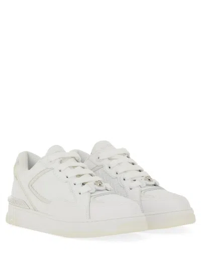 Versace Sneakers With Embossed Logo In White
