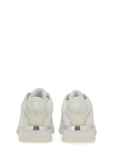 Versace Sneakers With Embossed Logo In White