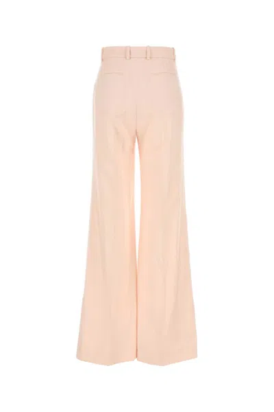 Chloé Chloe Wide-leg Wool Trousers In Pink