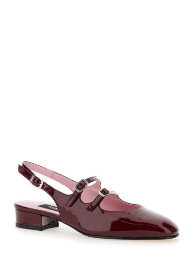 Carel Peche Bordeaux Mary Jane Pumps In Patent Leather Woman In Red