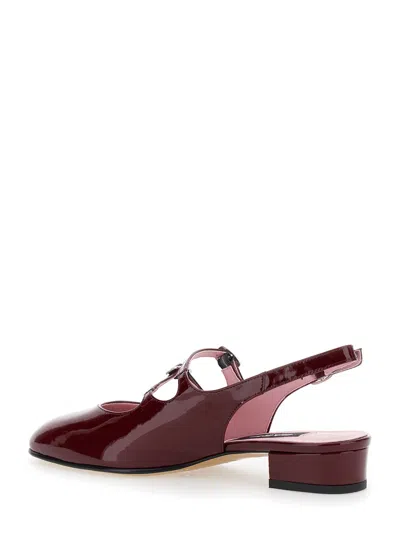 Carel Peche Bordeaux Mary Jane Pumps In Patent Leather Woman In Red
