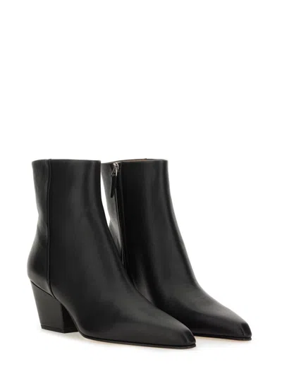 Paris Texas Block Heel Ankle Boots With Pointed Toe In Black