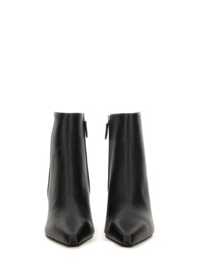 Paris Texas Block Heel Ankle Boots With Pointed Toe In Black
