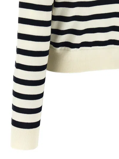 Apc Striped Pattern Knitwear Cardigan With Ribbed Cuffs In White