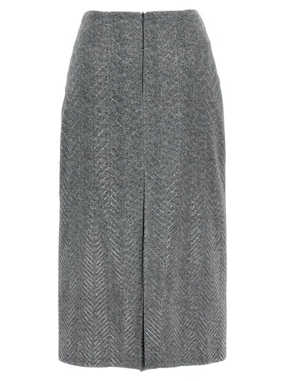 Ermanno Scervino Rhinestone-embellishment Pencil Skirt In Gray