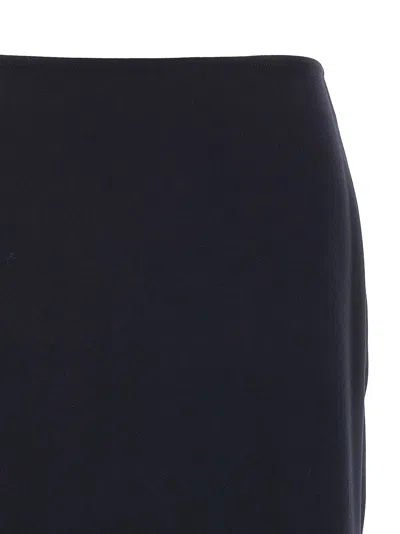 Victoria Beckham Navy Blue Kick Detail Skirt In Blue