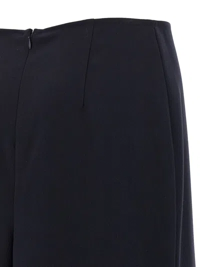 Victoria Beckham Navy Blue Kick Detail Skirt In Blue