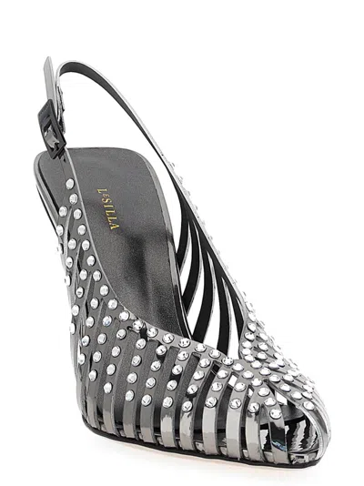 Le Silla Cage Pumps Silver In Multi