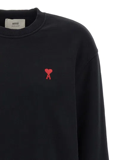 Ami Alexandre Mattiussi Ami Paris Ami De Coeur Crewneck Sweatshirt In Black