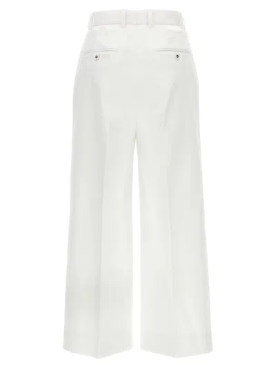 Dolce & Gabbana High Waist Cotton Pants In White