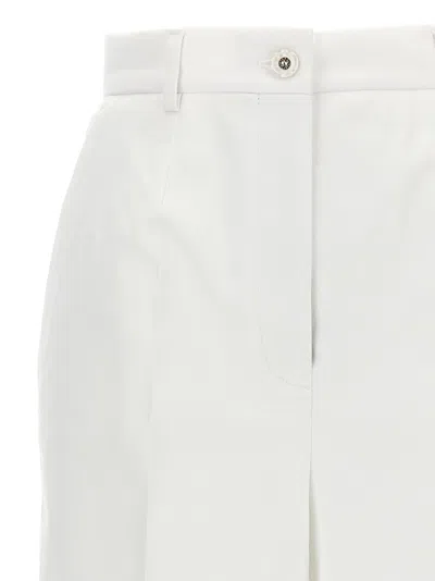 Dolce & Gabbana High Waist Cotton Pants In White