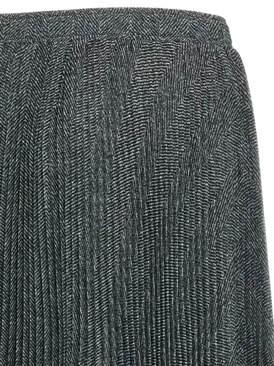 Ermanno Scervino Longuette Skirt With Pleated Design And Elastic Waistband In Gray