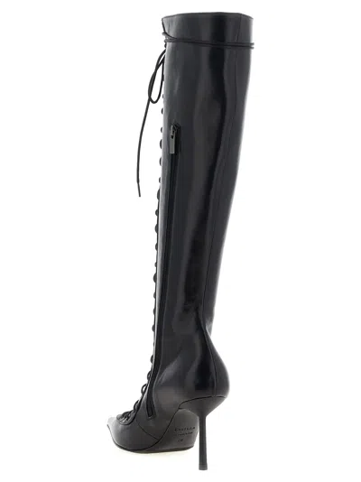 Le Silla Colette Knee Length Pointed Toe Stiletto Boots In Black