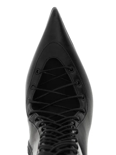 Le Silla Colette Knee Length Pointed Toe Stiletto Boots In Black