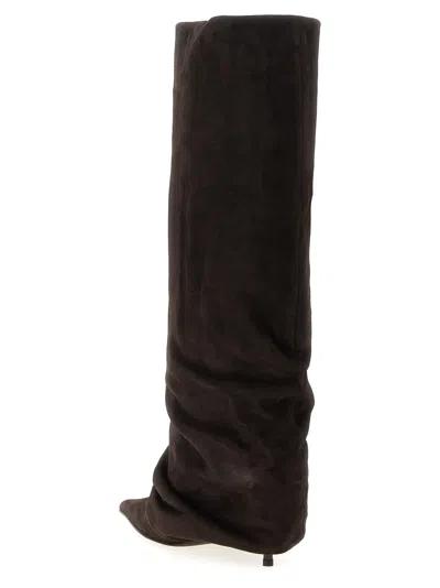 Le Silla Andy High Heels Boots In Brown Suede In Brown