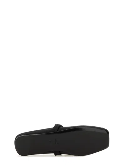 Marni Little Bow Nappa Leather Flat Mules In Black