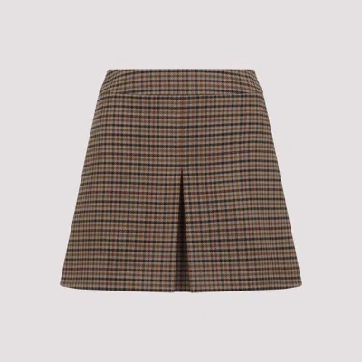 Celine Mini Wool Skirt A-line Silhouette In Multi