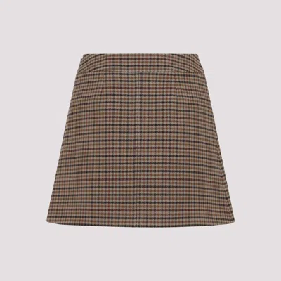 Celine Mini Wool Skirt A-line Silhouette In Multi
