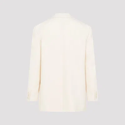 Celine Wool Suit With Belt Loops And Padded Shoulders In White