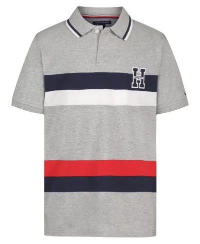 Tommy Hilfiger Big Boys Stretch Polo Shirt In Gray