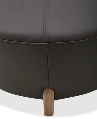 Macy's Nierling Leather Ottoman, Exclusively At  In Gray