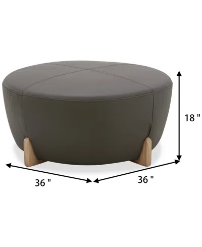 Macy's Nierling Leather Ottoman, Exclusively At  In Gray